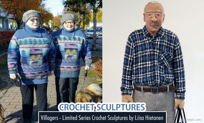 Villagers - 10 Stunning Crochet Sculptures by Liisa Hietanen